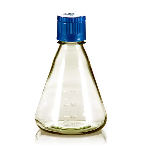 Vista 8 de Frasco de cultivo Erlenmeyer PC autoclavable, 4.2 fl oz, base plana, estéril, 24/bandeja