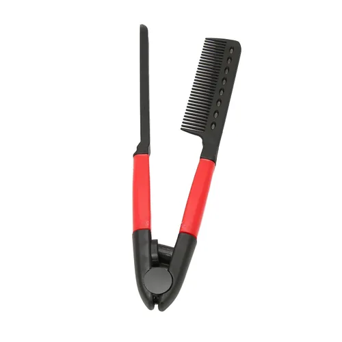 Vista 8 de Peine alisador de cabello, 3 piezas portátil multiusos en forma de V peine recto para cabello anudado