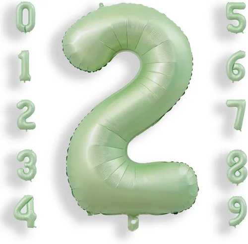 Vista 25 de AULE Globos grandes de 40 pulgadas con números 0 azules, globos grandes de números de aluminio, decoraciones de fiesta de cumpleaños de helio
