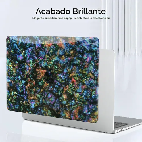 Vista 4 de B BELK Funda para MacBook Air de 13 pulgadas M1 2021 2020-2018, perla de Perla de abulón brillante