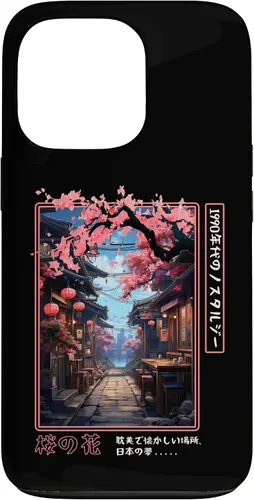 Vista 10 de iPhone 16 Japanese Vaporwave Nostalgia Cherry Blossoms 1990s Aesthetic Case