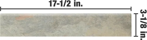 Vista 3 de Merola Tile Ardesia Bullnose Gris 3-1/8" x 17-1/2" - Moldes de porcelana para piso y pared