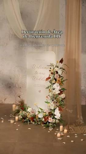 Vista 4 de Ling's moment Caja de flores artificiales, tallos de follaje artificial falso, rosas de espuma, dalia de seda, hierba de pampas, flor de tela