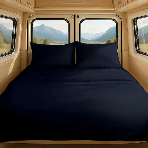 Vista 77 de NON Sticky cotton Juego de sábanas cortas de algodón egipcio de alta calidad para caravana, 4 piezas, bolsillo profundo de 12 pulgadas, suave, fácil