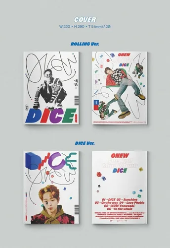 Vista 3 de SHINee ONEW - DICE, Photobook Ver. (Cubierta de dados con CD, Photobook, Pegatina, Tarjeta Especial, Tarjeta Foto, Beneficio de Preorder)