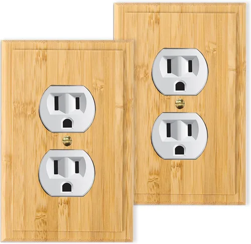 Vista 17 de Placa de interruptor de luz de palanca simple de madera maciza de 4.8 x 3.14 pulgadas, cubierta de interruptor de luz de calidad de madera cruda