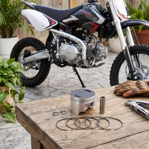 Vista 2 de Kit de anillo de pistón, kit de anillo de pasador de pistón de aleación de acero de repuesto para motor CB250 chino Pit Dirt Trail Motor Bike ATV