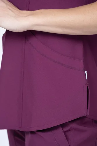 Vista 5 de Elements Select ES2936 - Conjunto de 7 bolsillos elástico en 4 direcciones con cuello en V y pantalones quirúrgicos para mujer