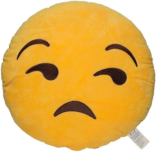 Vista 11 de Emoji Cara de Alienígena Cojín de Emoticón Relleno de Felpa Suave Almohada, Certificado Oficial, EvZ 31cm Gris