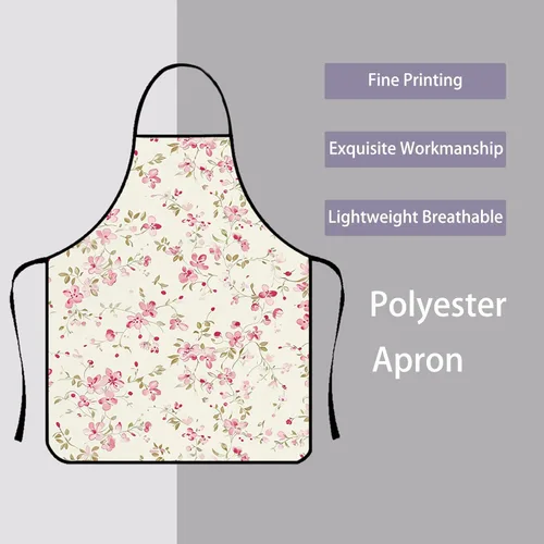 Vista 6 de Lindos delantales para mujer, delantales florales, delantales de cocina impermeables de poliéster para cocina, hornear, asar, pintura, aseo