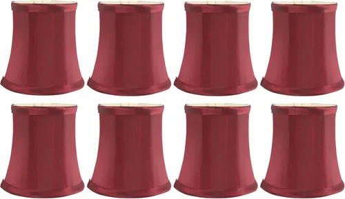Vista 7 de Pantalla de lámpara de araña de seda sintética azul individual – forma de campana suave, ajuste de clip para bombillas de candelabro, 3.5 x 4.5 x