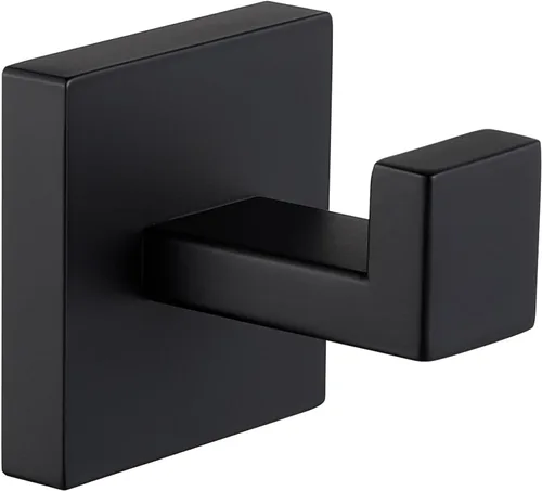 Vista 14 de Gancho para Toalla Angle Simple Negro y Oro, Gancho de Baño Cuadrado de Acero Inoxidable 304 para Pared SUS304 acero inoxidable, soporte
