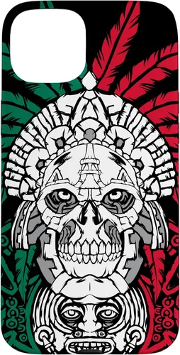 Vista 9 de Aztec Warrior Skull - Funda para iPhone 17, diseño de antepasados mexicanos