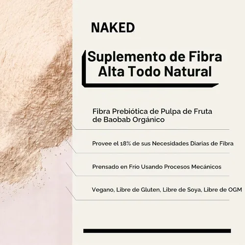 Vista 4 de NAKED Suplemento de fibra orgánica de fibra en polvo Baobab