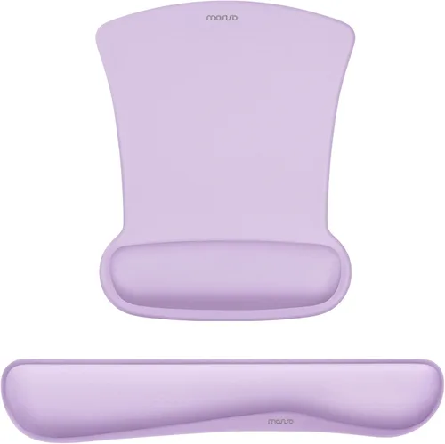 Vista 19 de MOSISO Juego de Reposamuñecas para Teclado y Mouse, Alfombrilla Ergonómica con Base Antideslizante para Alivio del Dolor en Casa/Oficina y Escritura