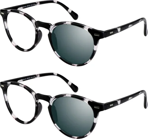 Vista 15 de YEIN - Lentes de lectura bifocales, lentes de sol grises fotocromáticos, para mujeres/hombres (azul marino, aumento de 0.00/+1.00)