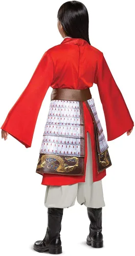 Vista 2 de Mulan - Disfraz de héroe rojo para niña