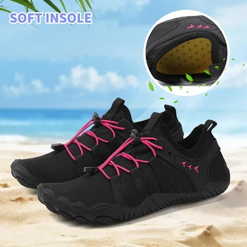 Vista 5 de Zapatos de playa y piscina de secado rápido, sin cordones, para mujeres y hombres, para surf, yoga y deportes acuáticos