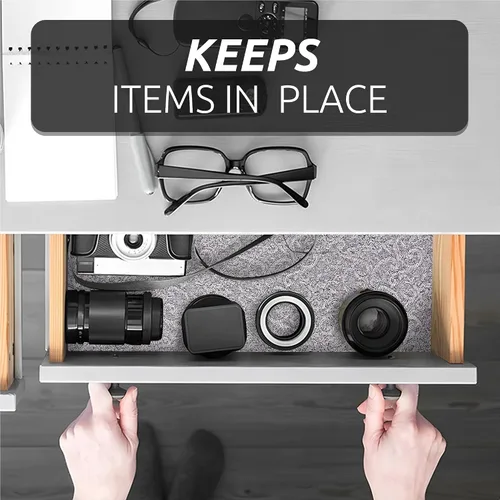 Vista 7 de Revestimiento de estante de 12 x 120 pulgadas con tijeras y cinta métrica para armarios de cocina, forro de cajón de PVC para tocador de baño, Negro