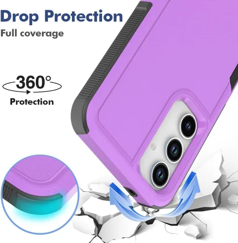 Vista 85 de Jeylly Compatible con Samsung Galaxy A22 5G Funda, Funda Samsung A22 5G con 2pcs protectores de pantalla de vidrio templado