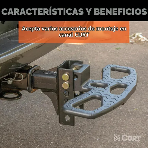 Vista 6 de CURT 45901 Soporte de bola de enganche de remolque ajustable, se adapta a receptor de 2 pulgadas, caída de 6-3/4 pulgadas, elevación de 5-1/4