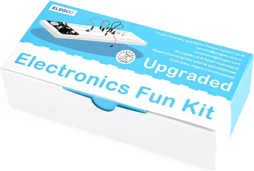 Vista 7 de ELEGOO Kit de diversión electrónica mejorada con módulo de fuente de alimentación, cable de puente, potenciómetro de precisión, placa de prueba