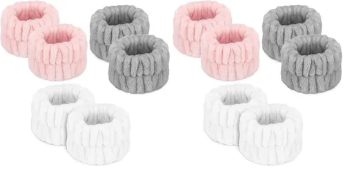 Vista 15 de Toallas de muñeca para mujer para lavar la cara, toalla de microfibra para spa, pulseras absorbentes, banda para el sudor para niñas que evitan que