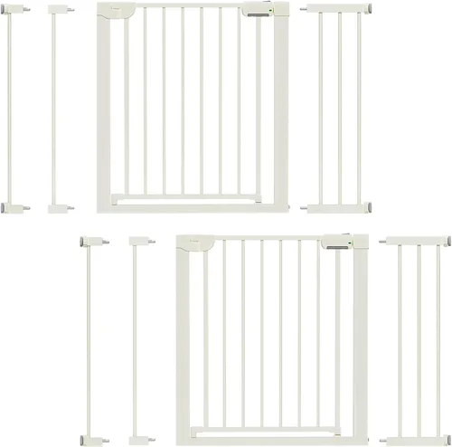 Vista 10 de Puerta magnética para bebés de 29.5 a 40.6 pulgadas para escaleras, puerta de perro montada a presión para interiores, puerta de mascotas de cierre