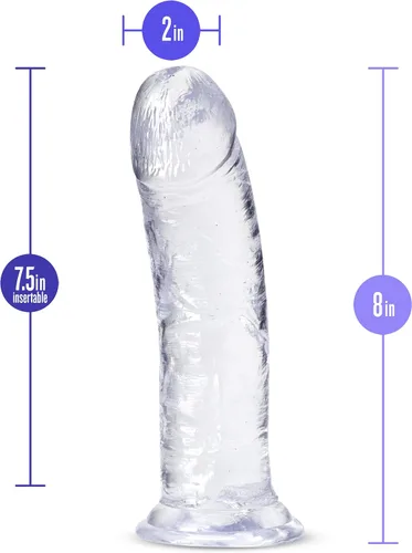 Vista 3 de Blush B Yours Plus Roar N' Ride - Consolador realista de 8 pulgadas, suave hecho a mano para juego anal, coño y pegging para adultos, juguete sexual