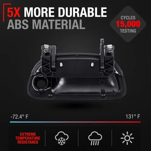 Vista 3 de T1A Reemplazo del conjunto de la manija del portón trasero – Compatible con modelos Ford F-250, F-350, F-450, F-550 Super Duty 1997-2007 – Negro
