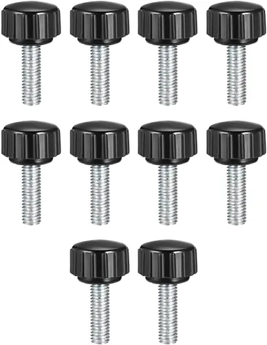Vista 11 de uxcell Perillas de sujeción moleteadas con rosca métrica macho M4 x 1.969 in, tornillo de agarre para pulgar, perno de mango de sujeción manual