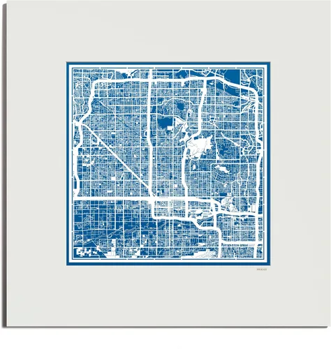 Vista 171 de O3 Design Studio San Diego, CA Paper Cut Map Matted Grey 20x20 in Paper Art