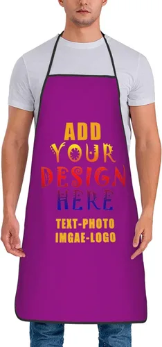 Vista 9 de Delantales personalizados para añadir nombre, logotipo, texto, foto, diseño de imagen, delantal de chef para grandes regalos