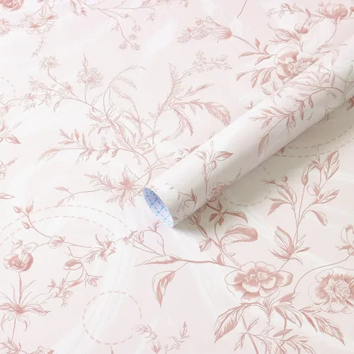 Vista 12 de Dimoon Papel tapiz floral de 78.7 x 16.1 pulgadas, papel de contacto negro grueso, papel tapiz grueso, papel tapiz delicado impermeable, hoja verde
