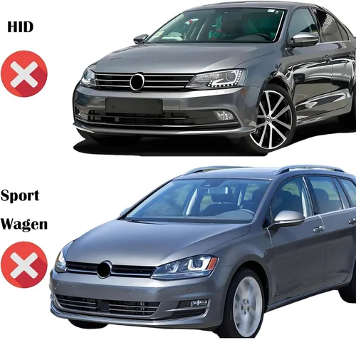 Vista 2 de Conjunto de faros delanteros compatible con Volkswagen Jetta MK6 11-18, modelo halógeno, carcasa negra, esquina ámbar