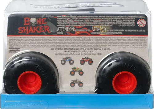 Vista 6 de Hot Wheels Monster Trucks, camión monstruo de gran tamaño, camión de juguete fundido a presión a escala 1:24 con ruedas gigantes y diseños geniales