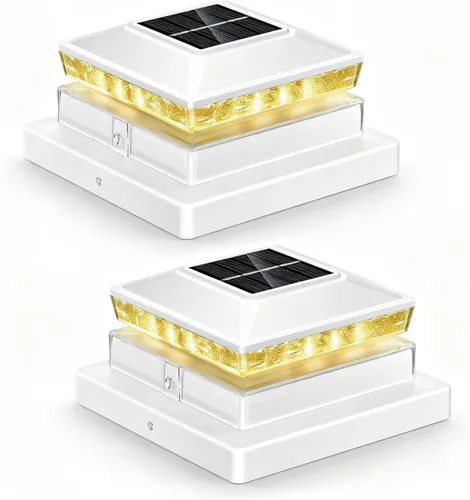 Vista 17 de Paquete de 12 luces solares para postes de madera/vinilo de 4 x 4 Blanco