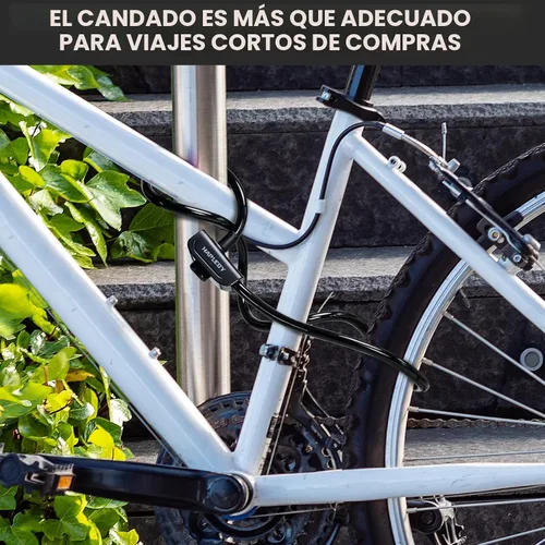 Vista 6 de Hapleby Candado Premium para Bicicleta con 2 Llaves, Candado de Cable Profesional para Bicicleta de 4 Pies, Cable de Candado para Bicicleta