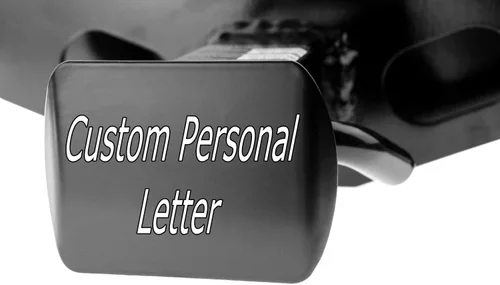 Vista 3 de Cubierta de enganche de letra cromada 3D personalizada (se adapta a receptor de 2 pulgadas, negro)