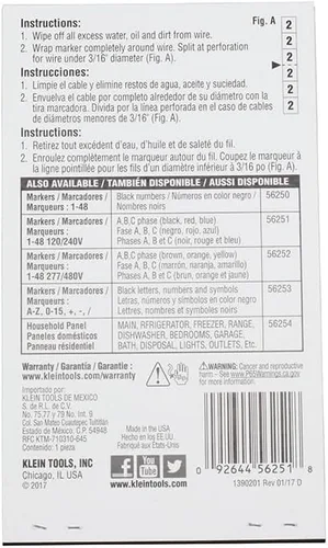 Vista 5 de Marcadores Klein Tools 56250, números del 1 al 48