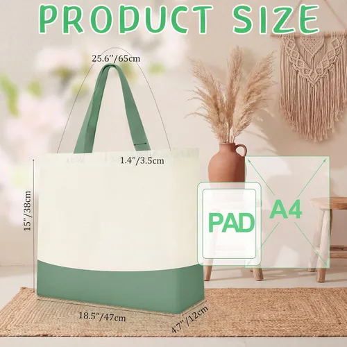 Vista 3 de Epakh Bolsas de lona a granel de 18.5 x 15 pulgadas, reutilizables, bolsas de compras para comestibles, equipaje para compras