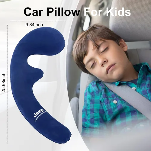 Vista 4 de Almohada inflable del cuerpo del viaje, almohada del cuello del avión para Azul marino