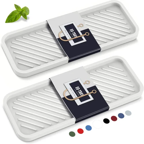 Vista 15 de EG-SIPRO Bandeja Organizadora de Fregadero de Cocina, Soporte para Esponja para Fregadero de Cocina Bandeja de Mostrador de Baño Portaesponjas