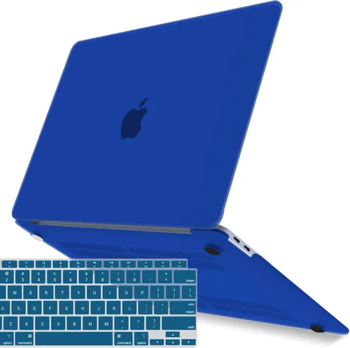Vista 37 de IBENZER Compatible con Nuevo MacBook Air de 13 pulgadas Funda 2022 2021 2020 M1 A2337 A2179 A1932, Carcasa Rígida de Plástico con Cubierta de azul