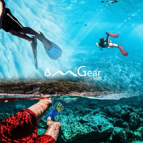 Vista 6 de OMGear Aletas de natación cortas para esnórquel, aletas de buceo para regazo, natación, esnórquel, buceo, actividades en la piscina