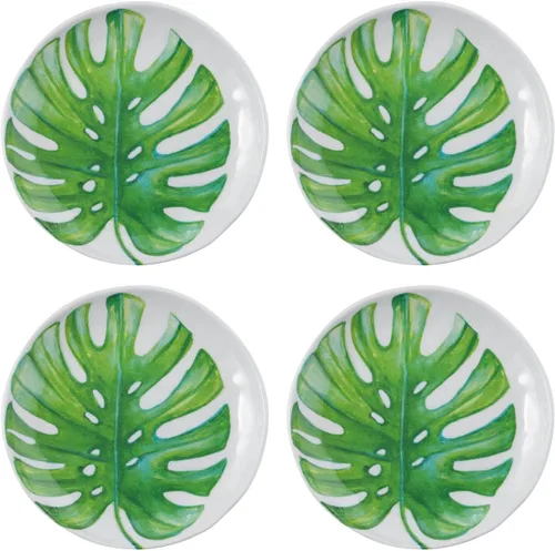 Vista 5 de UP UPware Cactus Garden - Platos redondos de melamina para postre, platos pequeños para servir, para aperitivos, aperitivos y guarniciones, verde, 6