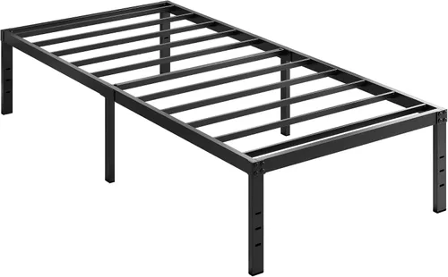 Vista 9 de EMODA Marcos de cama individual de 14 pulgadas sin necesidad de somier, marco de cama plataforma individual de metal resistente, sin ruido, fácil