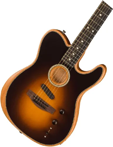Vista 11 de Fender Acoustasonic Player Jazzmaster Guitarra Acústica Eléctrica, con garantía de 2 años, Sunburst de 2 colores, diapasón de palisandro, con bolsa