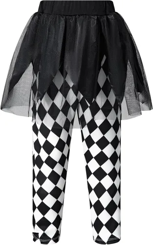 Vista 3 de Auggle Conjunto de disfraz de payaso para niñas, traje de fiesta de bufón para Halloween