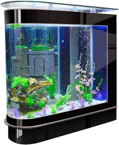 Vista 8 de Kit de Acuario Vertical de Lujo Tanque de Peces Grande 124Gal Acuario de Vidrio Grande Glsaa Bar Mesa blanco 2